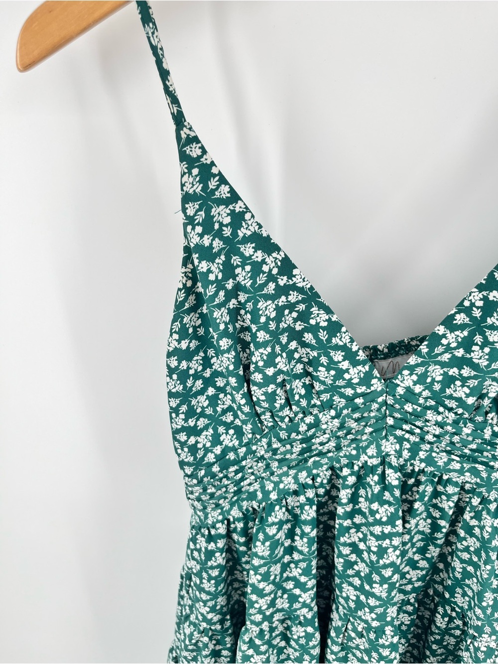 Mooloola Green Floral Mini Dress Size 10 Cottagecore Babydoll Sundress - Picture 9 of 9